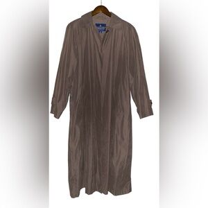 Vintage London Fog Women Velvet Trenchcoat 80's Padded Shoulder Size L Old Money